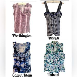 Bundle Set 4 Designer Tops Calvin WHBM Tahari M